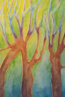 Aquarell_Wald_bunt_26x18